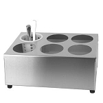 Stainless Steel Flatware Cylinder, 6 Holes 