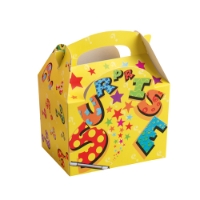 Surprise paperboard box with handle 