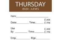 THURSDAY Day Label - 50mm x 50mm (x500) 
