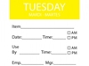 TUESDAY Day Label - 50mm x 50mm (x500) 