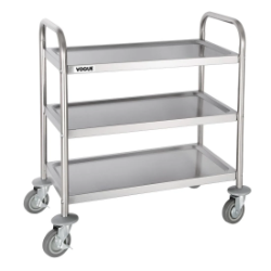Vogue Stainless Steel Trolley Size: 930(H) x 535(W) x 855(D)mm Stainless, Steel, Trolley, 85.5H, 53.5, 93-3, shelves, Nevilles