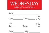 WEDNESDAY Day Label - 50mm x 50mm (x500) 