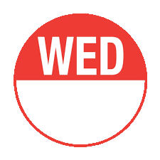 WEDNESDAY - Round Day Dot (1000 Pack) 