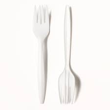 White Plastic PP Fork (x100) 