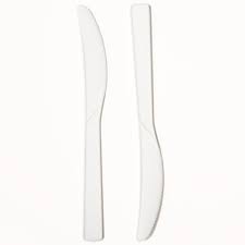 White Plastic PP Knife (x100) 