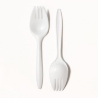 White Plastic PP Salad Spork (x1000) 