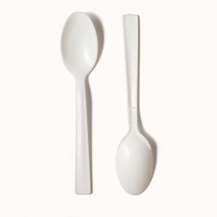 White Plastic PP Teaspoon (x100) 