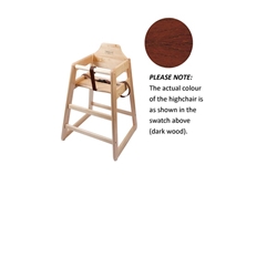 Wooden High Chair - Dark Wood (flat-packed) (Each) Wooden, High, Chair, Dark, Wood, flat-packed, Nevilles