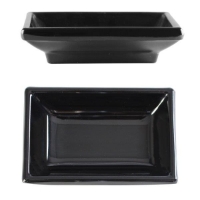 2 oz, 3 3/4in X 2 1/2in / 95mm X 65mm Sauce Dish, Classic Black (12 Pack) 