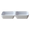 4 oz, 6in X 3in / 150mm X 75mm Twin Sauce Dish, Classic White (4 Pack) 
