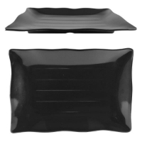 11 1/4? X 7 1/4? / 285mm X 185mm Wave Rectangular Plate, Classic Black 