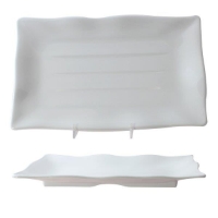 11 1/4? X 7 1/4? / 285mm X 185mm Wave Rectangular Plate, Classic White 
