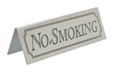 No Smoking Table Sign Stainless Steel (Each) No, Smoking, Table, Sign, Stainless, Steel, Beaumont