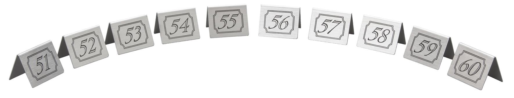 51-60 Table Numbers Stainless Steel (Each) 51-60, Table, Numbers, Stainless, Steel, Beaumont