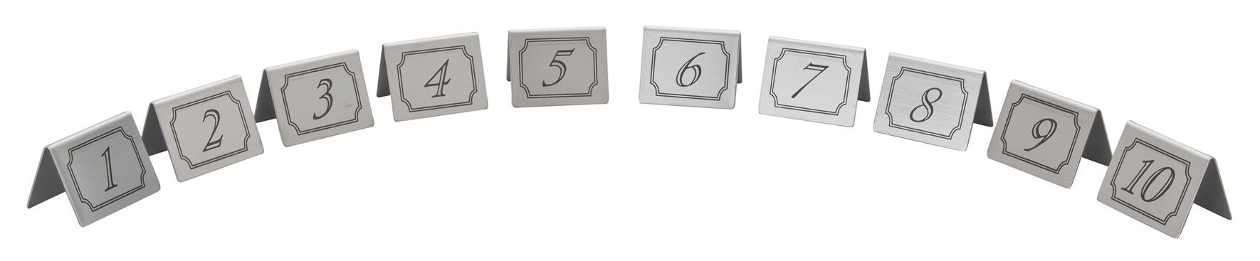 1-10 Stainless Steel Table Numbers (Each) 1-10, Stainless, Steel, Table, Numbers, Beaumont