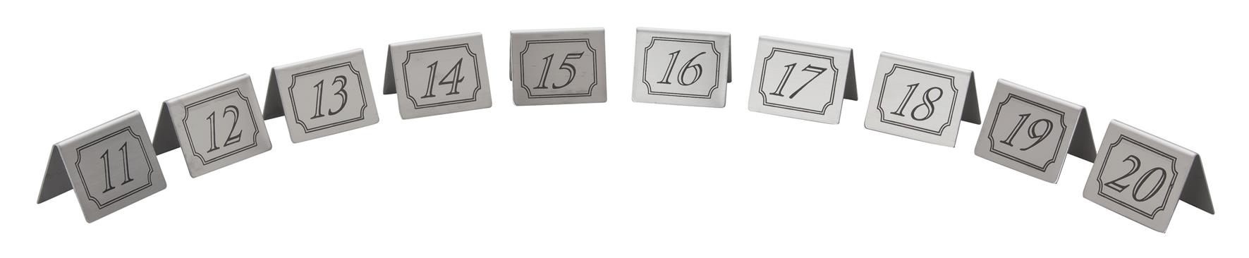 11-20 Stainless Steel Table Numbers (Each) 11-20, Stainless, Steel, Table, Numbers, Beaumont