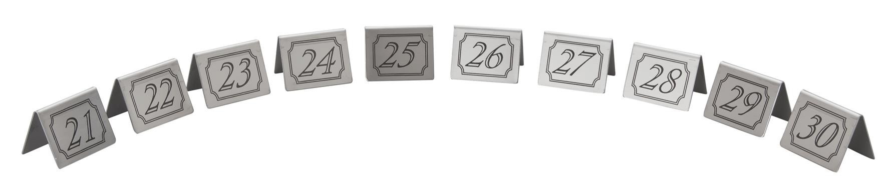 21-30 Stainless Steel Table Numbers (Each) 21-30, Stainless, Steel, Table, Numbers, Beaumont