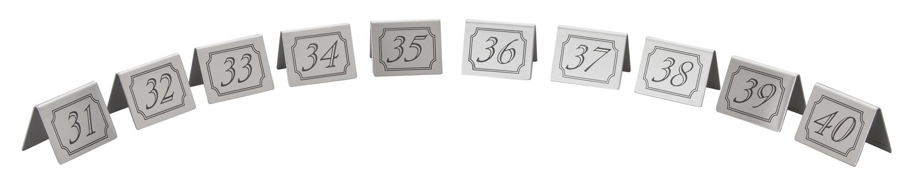31-40 Stainless Steel Table Numbers (Each) 31-40, Stainless, Steel, Table, Numbers, Beaumont