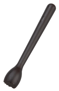 Muddler - 8.5” Black Plastic Ribbed (Each) Muddler, 8.5", Black, Plastic, Ribbed, Beaumont