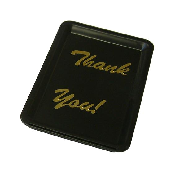 Black Plastic Tip Tray - Thank You (Each) Black, Plastic, Tip, Tray, Thank, You, Beaumont