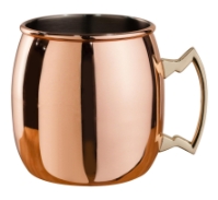 Mezclar Copper Plated Curved Moscow Mule Mug - Brass Handle (Each) Mezclar, Copper, Plated, Curved, Moscow, Mule, Mug, Brass, Handle, Beaumont