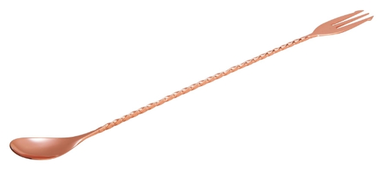 Mezclar Cocktail Spoon With Fork Copper Plated (Each) Mezclar, Cocktail, Spoon, With, Fork, Copper, Plated, Beaumont