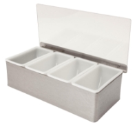 4 Part Stainless Steel Condiment Holder (Each) 4, Part, Stainless, Steel, Condiment, Holder, Beaumont
