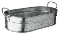 Galvanised Serving Tub 15 x 23 x 7cm (Each) Galvanised, Serving, Tub, 15, 23, 7cm, Beaumont