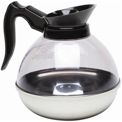 Coffee Decanter Clear Top/Stainless Steel Base 1.9L/64oz (Each) Coffee, Decanter, Clear, Top/Stainless, Steel, Base, 1.9L/64oz, Nevilles