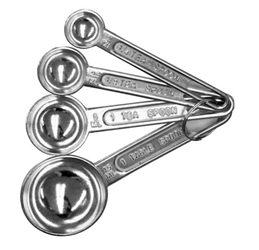 Measuring Spoon Set, Aluminum, 1/4, 1/2, 1 Teaspoon, and 1Tablespoon 
