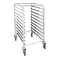 10-tier Pan Rack w/ 4 x Casters ( 2x locking, 2 regular) 515mm x 660mm x 978mm / 20 1/4? x 26? x 38 1/2?, K/D, NSF 10, tier, Pan, Rack