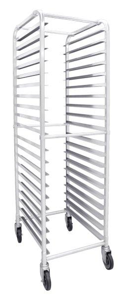 20-tier Pan Rack w/ 4 x Casters ( 2x locking, 2 regular) 515mm x 660mm x 1759mm / 20 1/4? x 26? x 69 1/4?, K/D, NSF 