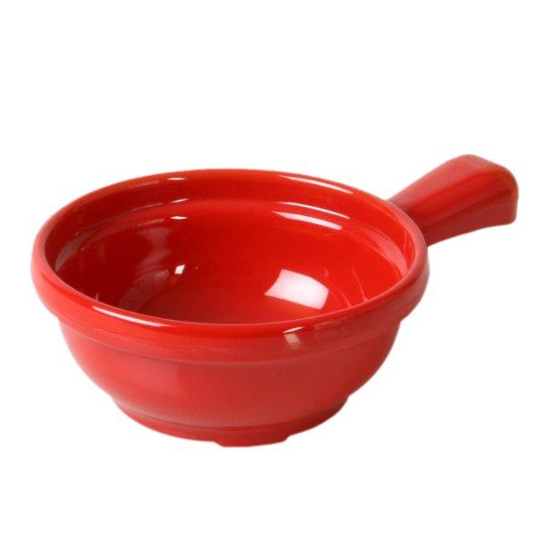 10 oz, 4 1/4in X 6 3/4in X 2in / 110mm X 170mm X 50mm, Soup Bowl w/ Handle, Pure Red (4 Pack) 