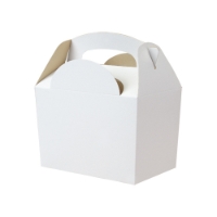 White paperboard box with handle 