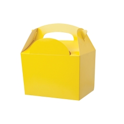 Yellow paperboard box with handle 