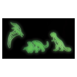 Set of three glow-in-the-dark dinosaurs 