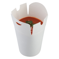 White Tuck-top Food Tub, 500ml 