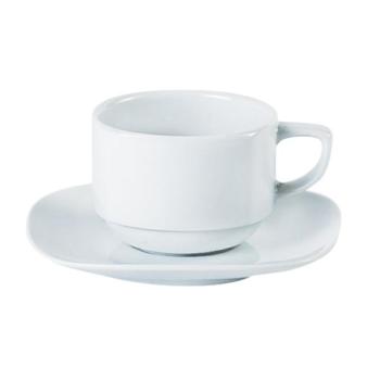 Square Stacking Tea Cup 20cl/7oz (Pack of 12) 