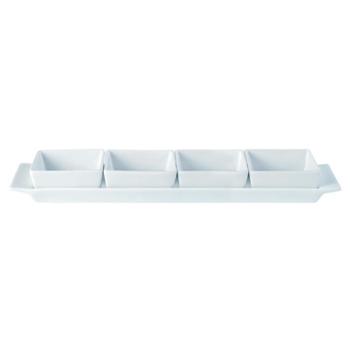 Square Shape Set of 4 Bowls & Tray 38x9cm/15x3.5” (Pack of 6) 