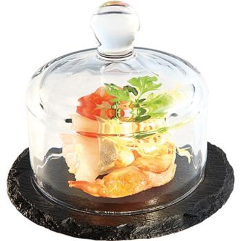 Natural Slate with Glass cover 10.5cm diameter (Pack of 1) 
