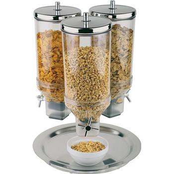 3 x 4.5Ltr Cereal Dispensers, Rotating, S/S Foot (Pack of 1) 