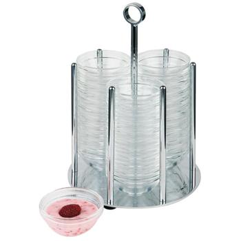 Chrome Plated Bowl Holder, with 36 bowls (7.5cm) (Pack of 1) 