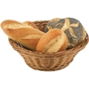 Round Poly Rattan Bread Basket. Stackable. (25.5cm) (Pack of 1) 