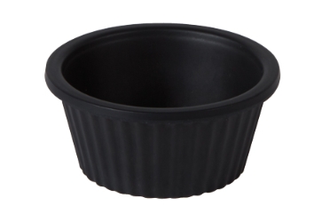 Fluted Ramekin Bamboo Black 1oz (Pack of 1) 