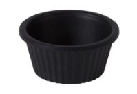 Fluted Ramekin Bamboo Black 1oz (Pack of 1) 