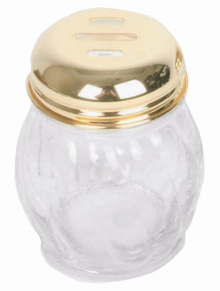 177ml / 6 oz Gold Slotted Swirl Cheese Shaker 