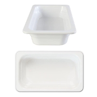 GN 1/3 65mm Deep Gastronorm Pan, Melamine, White 