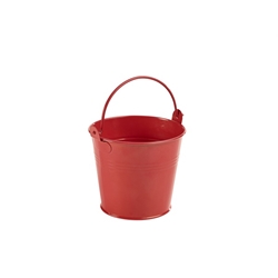 Galvanised Steel Serving Bucket 10cm Red (Each) Galvanised, Steel, Serving, Bucket, 10cm, Red, Nevilles