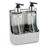 250ml / 300ml Twin Bottle Holder ( Inc 250ml Bottles )  -  Brushed Stainless 
