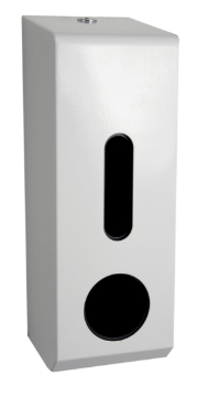 Standard 3 Roll Tissue Dispenser  -  White Metal 